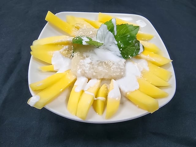 Mango sticky rice.
