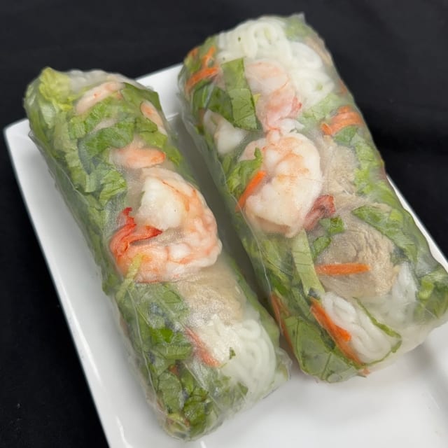 Spring rolls (BBQ pork & shrimp) (GF).